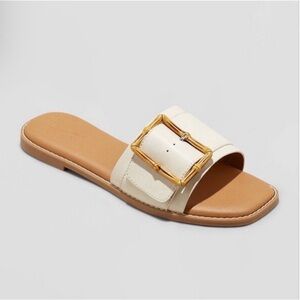 Universal Thread Gene Slide Sandals with Bamboo Look Buckle, Size 11